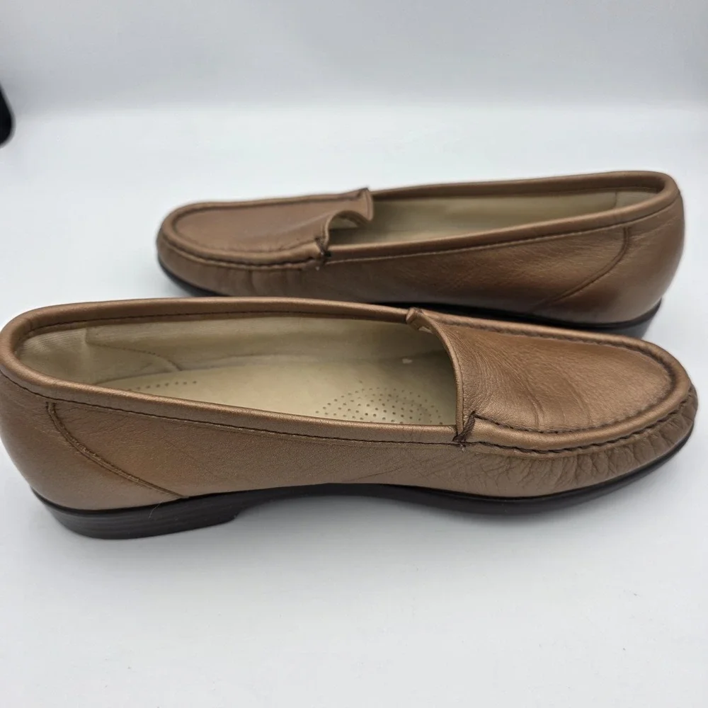SAS Tripad Comfort Womens SlipOn‎ Loafers Bronze Leather Soft Step Size 8 NARROW